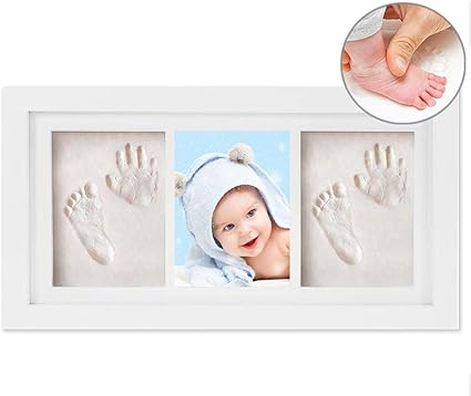 Cadre Photo Main Et Empreinte De Pied Avec Kit Dargile Et Dencre Pour Nouveau Ne Ou Animal De Compagnie Idee Cadeau De Bapteme Et Souvenir Parfait Pour La Douche De Bebe Cadres Photos