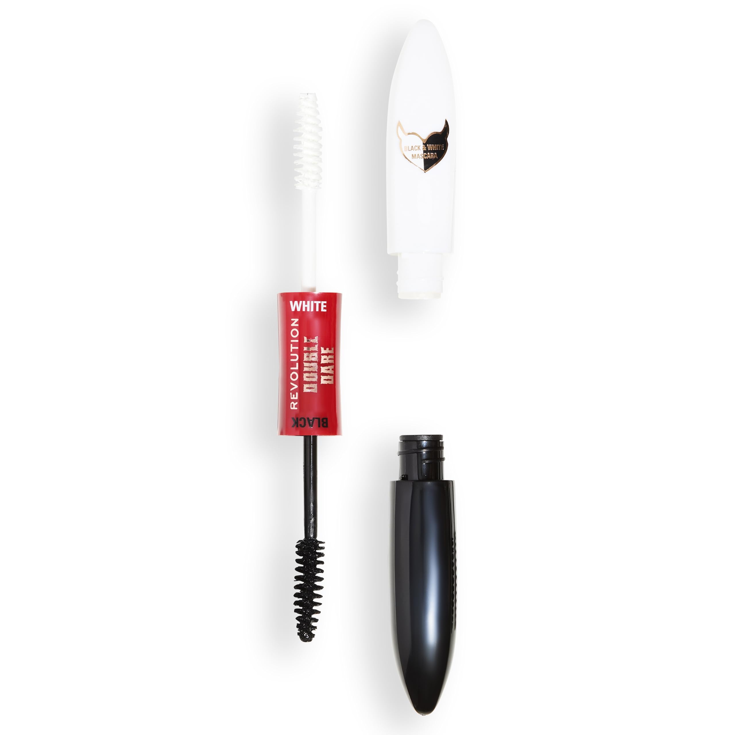 Revolution Beauty Truly Sinful Double Ended Black & White Mascara, Halloween Face Costume Makeup for Lashes, Brows & Hair, Vegan & Cruelty-Free
