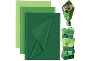 PLULON 60 Sheets Green Tissue Paper Bulk, Green Tissue Paper Sheets for Gift Bags for Saint Patrick's Day Gift Wrapping Birthday Wedding Holiday Flower