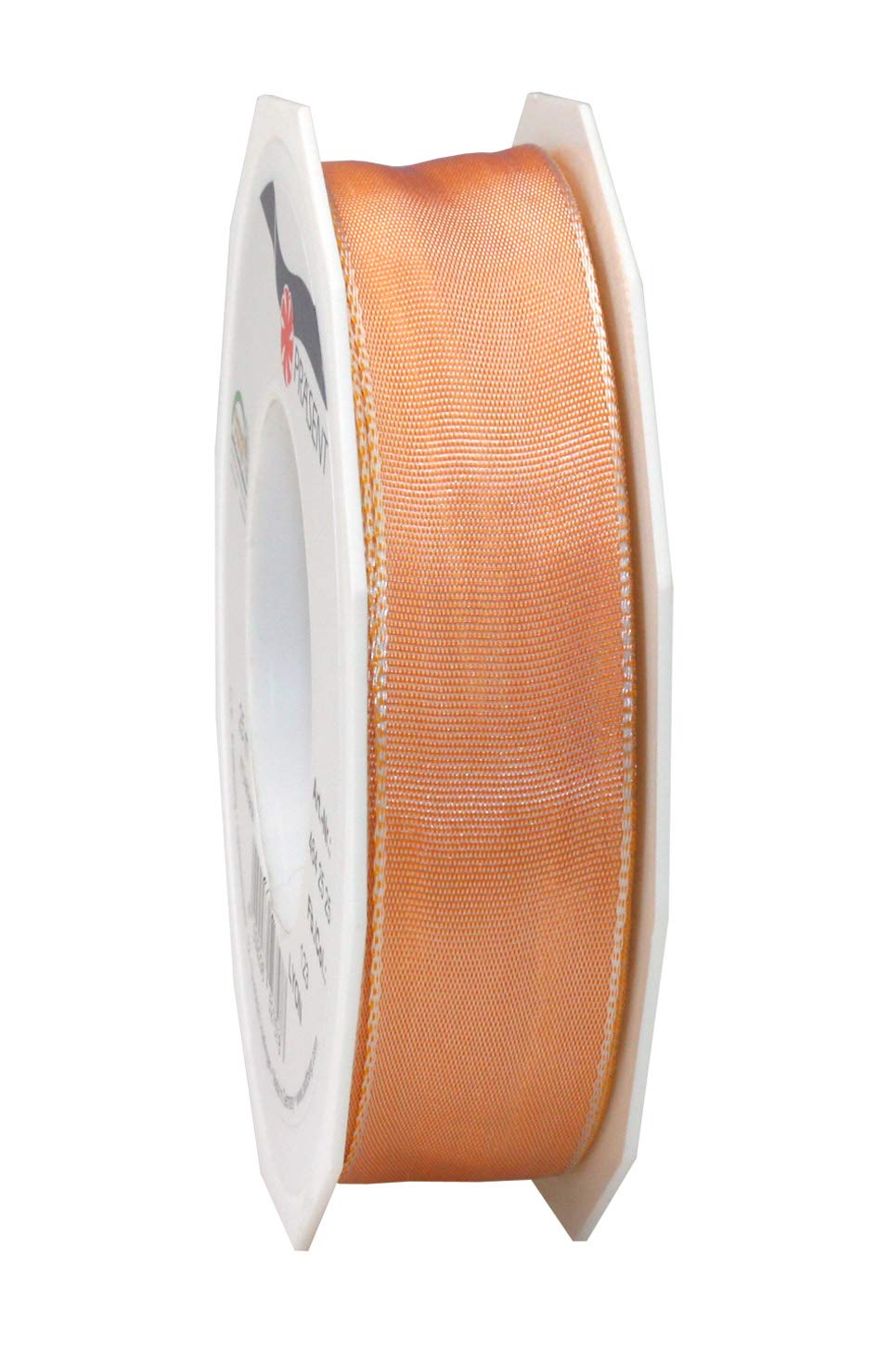 Präsent - Lyon Wired Taffeta Ribbon Apricot 25 mm Width, 25 m Length — image 1