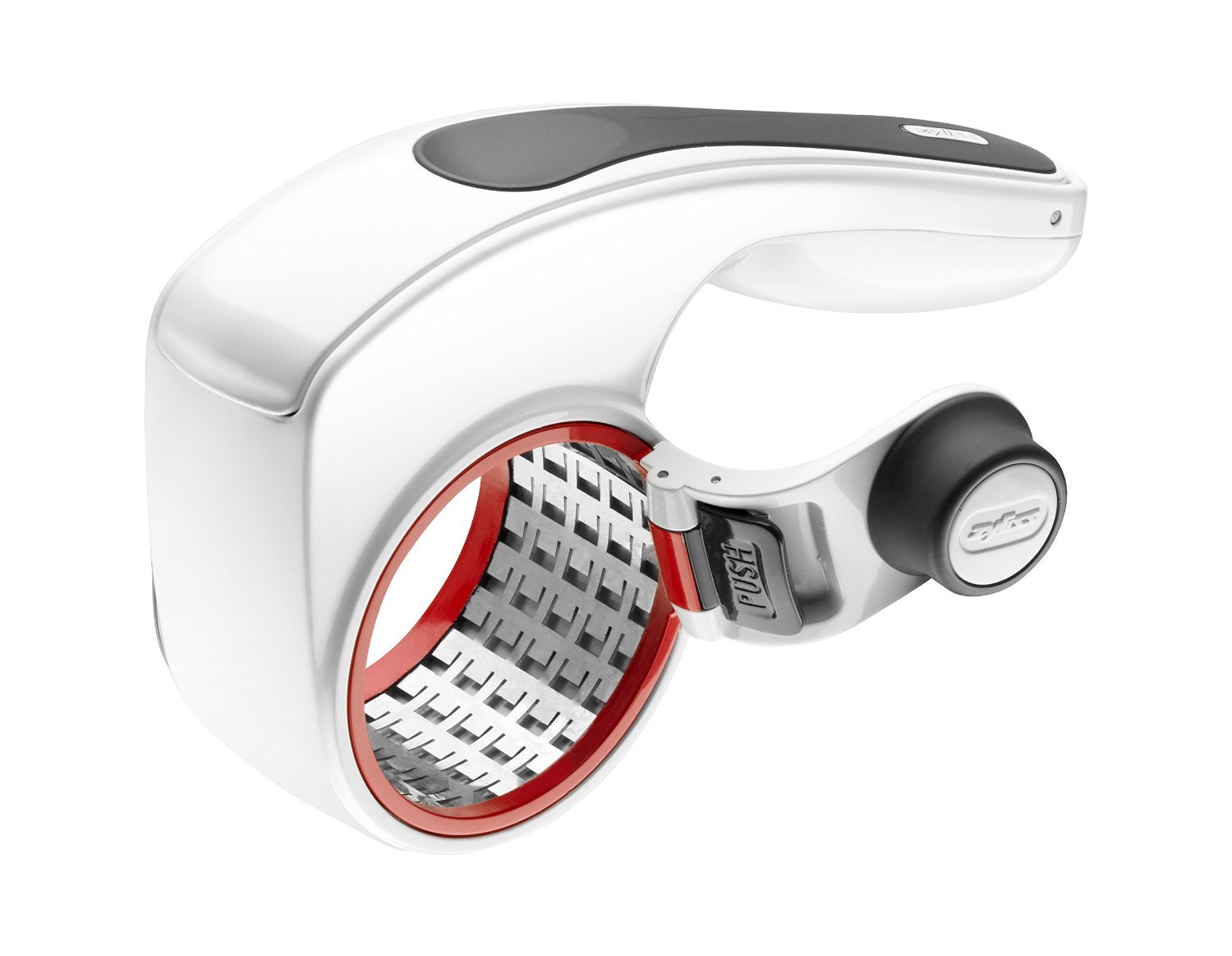 Zyliss All Cheese Rotary Grater with Handle, Grating Cheese/Garlic/Parmesan/Ginger/Vegetable/Carrot/Chocolate, Stainless Steel/Plastic, Dishwasher Safe