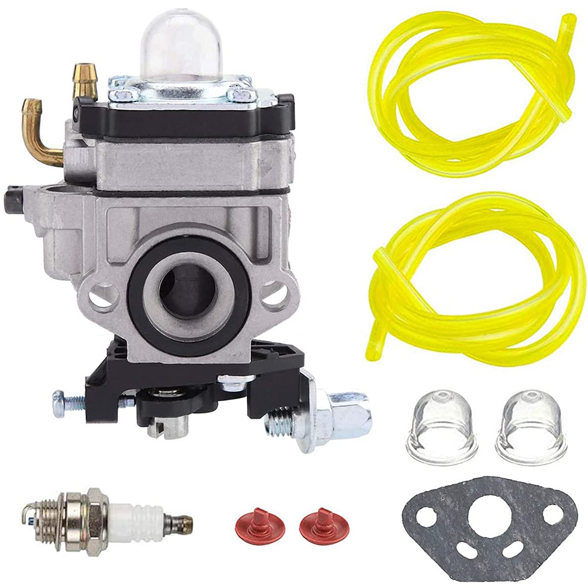 ZAMDOE 11mm Carburetor Replacement for Hedge 2-stroke Trimmer Brush Cutter Chainsaw 22cc 26cc 32cc 34cc 36cc Engines, with Gasket Fuel Line