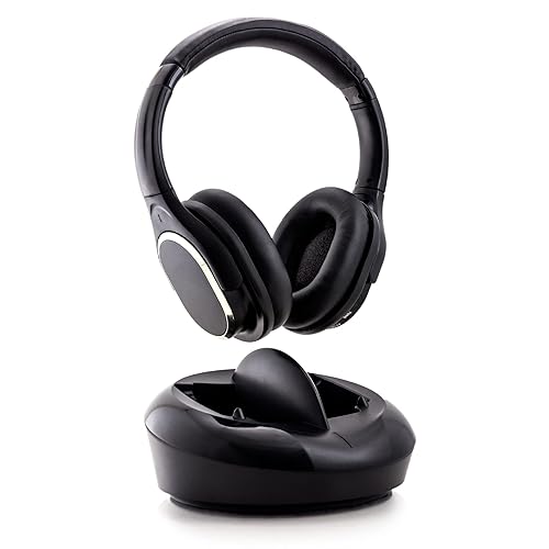 POP Wireless Over-Ear TV Headphones with Charging Dock, RF