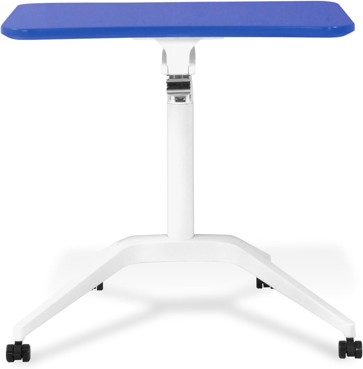 Unique Furniture Workpad Height Adjustable Laptop Cart Mobile Desk, with Blue Top