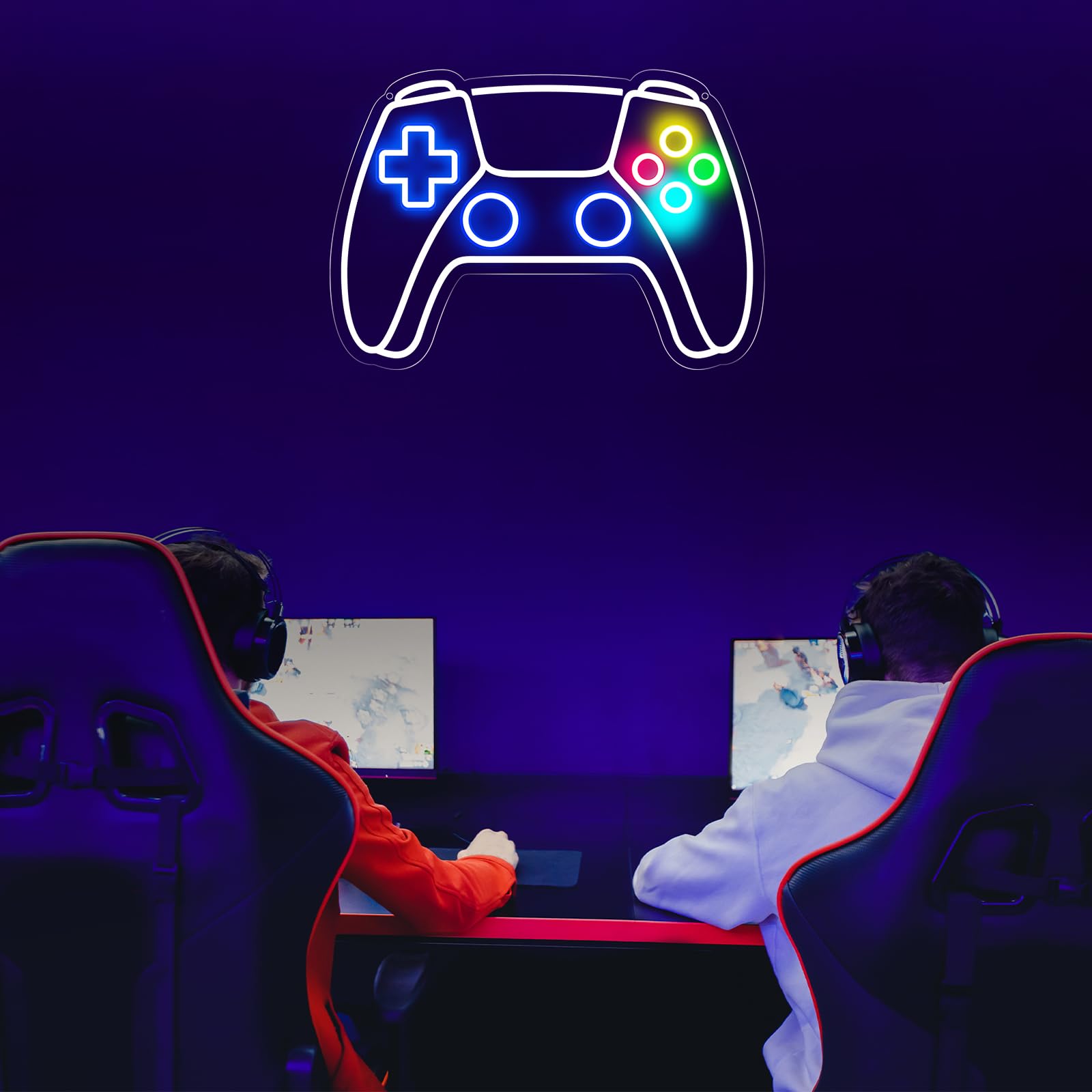 Gamer Neon Sign, Gamepad Shaped LED Neon Sign for Gamer Room Decor, Gaming Neon Sign for Boys Room Decor, Neon Gaming Sign for Gaming Wall Decor, USB Powered Gamer Gifts for Teens, Boys, Kids