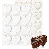 2 Inch Silicone Heart Chocolate Molds,12-Cavity Heart Silicone Molds Hearts Shape Muffin Cake Pan Valentines Day Chocolate Molds for Baking,Candy, Cake, Soap