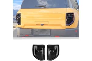 JWWY Taillight Taillamp Rear Light Lamp Cover Shell Trim for 2021-2024+ Ford Bronco Sport Exterior Accessories Blackened ABS 2PCS