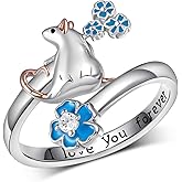 CVRAVO Possum Gifts 925 Sterling Silver Opossum Ring Cute Animal Jewelry Gifts for Women