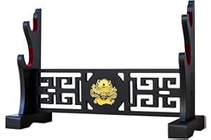 FOXSMZZ Sword Holder Velvet Padded Katana Stand Samurai Display Rack Support All Tanto Swords Weapon Display Stand (Dragon-2)