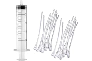 SUXGUMOE Baby Bird Feeding Syringe Set, Pet Parrot Milk Feeding Syringe with Tubes, Parrot Feeding Tubes Measuring Tools for Feeding Pets Scientific Industrial Labs (20ml)