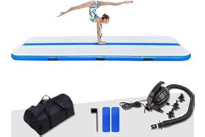 FunWater Inflatable Gymnastics Mat 10ft/13ft Tumble Track Tumbling Mat 4in Thick Gymnastic Mats for Kids with Electric Pump for Home Use/Training/Cheerleading/Gym/Yoga