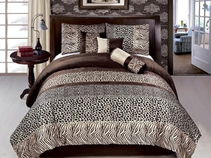 Amazon Com Grand Linen New 7 Pc Full Size Double Zebra Leopard