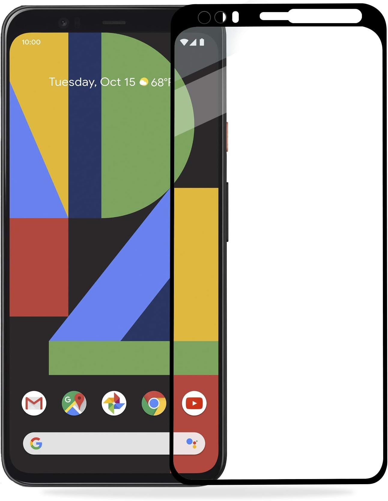 EiZiTEK Screen Protector for Google Pixel 4XL, Case Friendly, Durable, Scratch and Shatter Resistant, Thick Tempered Glass Shield, Black