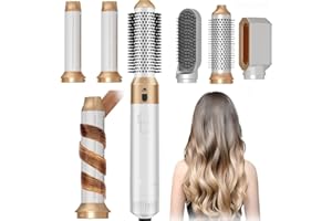 RIYCUOWT 5 in 1 Multi Hair Dryer Styler: High-Speed Negative Ionic Brush for Curling, Volumizing, Straightening, Waves - Professional Salon Tool