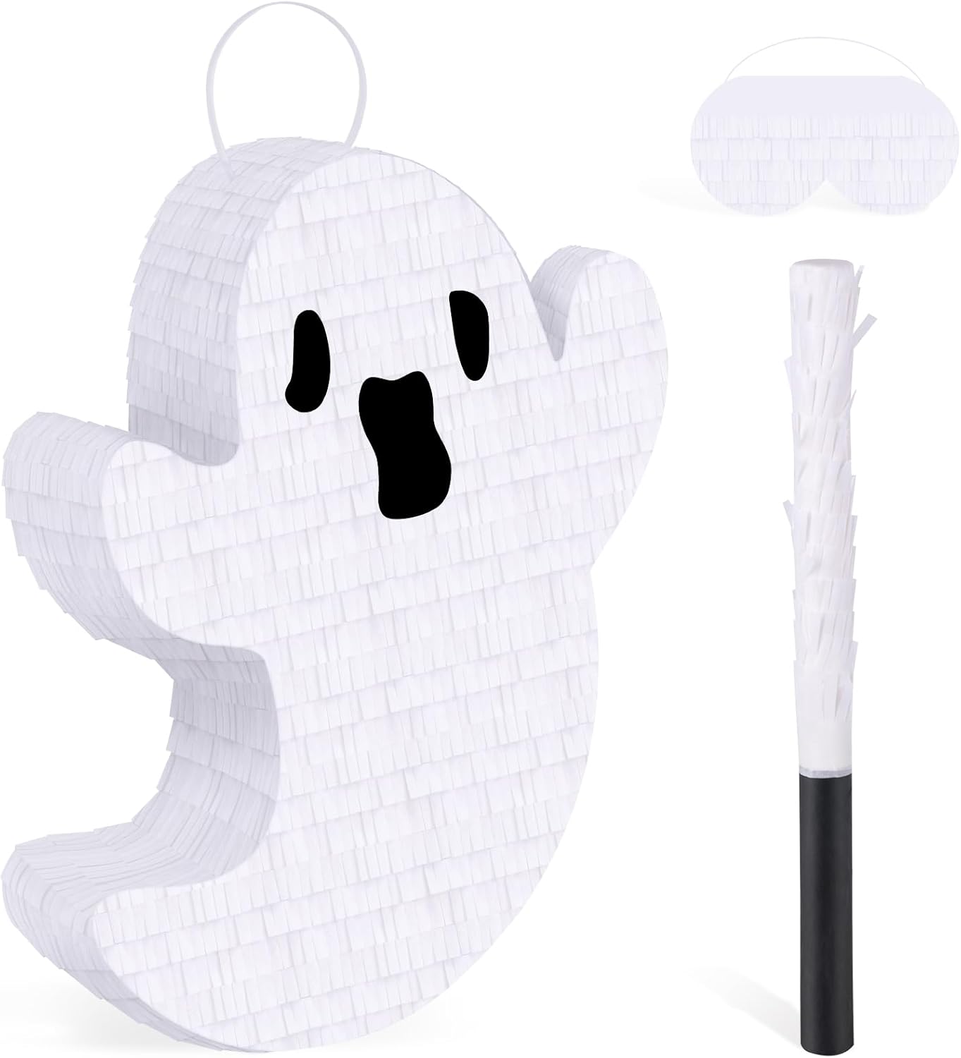 Piñatas - Spooky Ghost Pinata with Stick and Blindfold - Halloween Pinata Mexican Decorations for Halloween Party Supplies Kids Birthday Game Parties Ghost Themed Fillable Pinata4.1 out of 5 stars 113$19.97