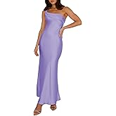 2025 Satin One Shoulder Maxi Dress for Women Summer Silk Formal Elegant Backless Ruffle Sleeveless Wedding Guest Dresses
