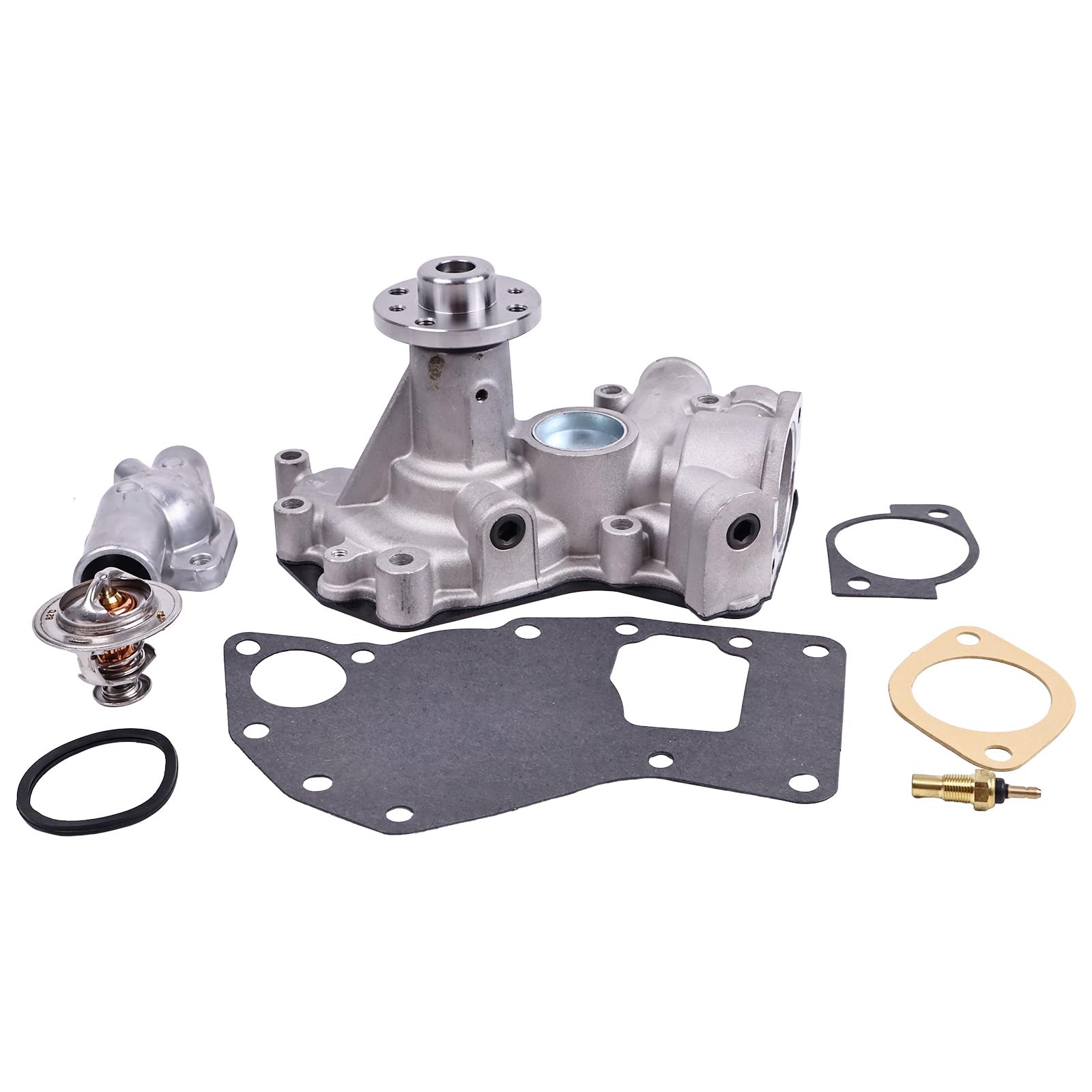 Photo 1 of FridayParts Water Pump & Thermostat & Gasket & Water Outlet Pipe & Sensor 8971424110 8972584792 8981262311 8972112090 Compatible for Isuzu Engine 4LC1 4LE1 3LD1 3LD2 Replacement