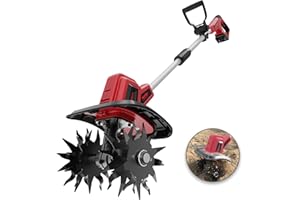 Cordless Tiller Cultivator Compatible with Milwaukee 18V Battery(Tool Only), Electric Garden Tiller w/270 RPM, 48 Steel Tines
