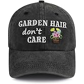 Kahhrepa Garden Hair Don’t Care Hats for Men Women, Funny Adjustable Embroidered Gardening Baseball Cap