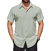 COOFANDY Mens Short Sleeve Dress Shirts Stretch Wrinkle Free Button Down Shirt Casual Summer Top