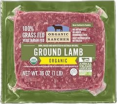 Organic Rancher, Organic Ground Lamb, 100% Grass Fed, USDA Organic, Pasture Raised Free Range, 1 lb (16 oz)