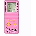 3.5-inch Large Screen Brick Game Console Building Block Game Racing/Tank Game Built-in 26 Classic Games Nostalgic Puzzle (Pink)