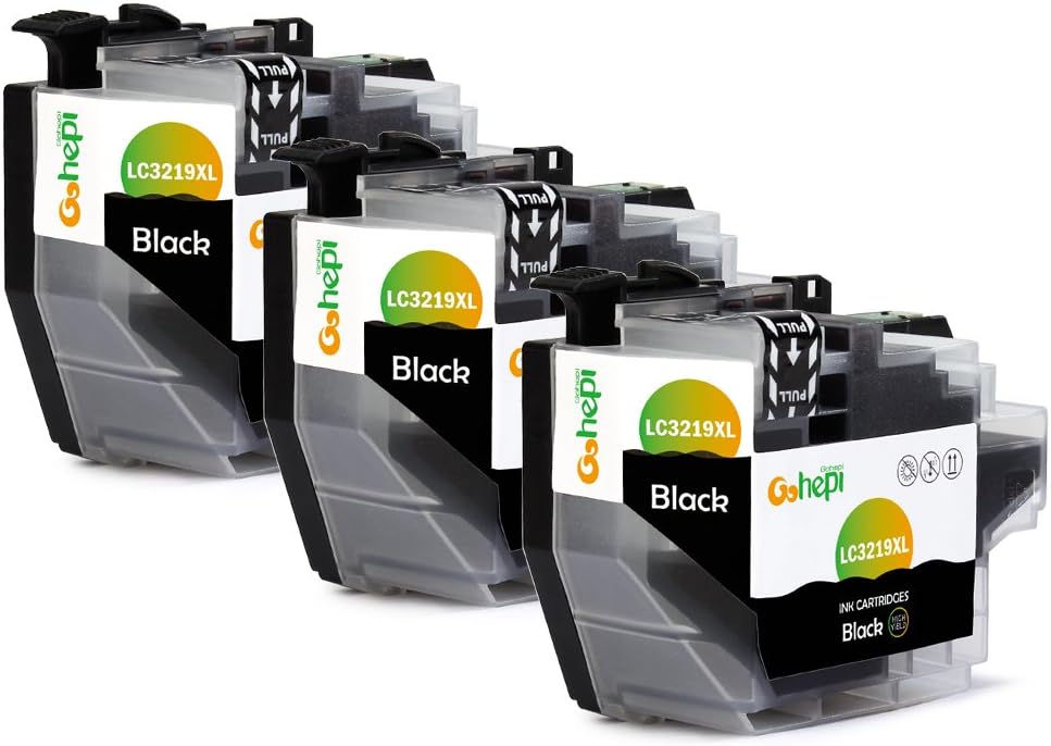 Gohepi Replacement for Brother LC3219 LC3219XL Black Ink Cartridges Compatible for Brother MFC-J5330DW MFC-J5335DW MFC-J6530DW MFC-J6930DW MFC-J5730DW MFC-J5930DW MFC-J6935DW, Pack of 3