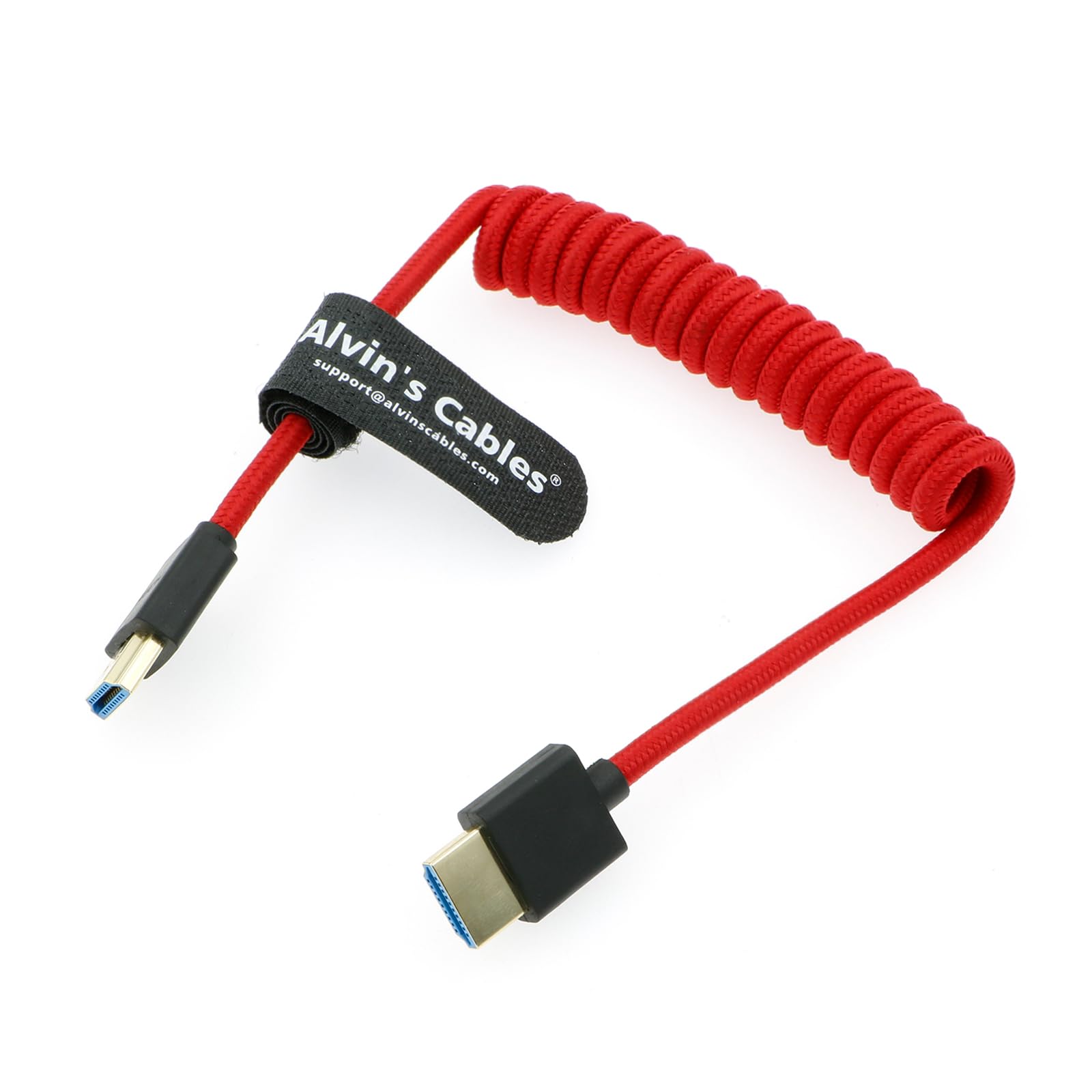 Alvin's Cables 8K 2.1 Full HDMI High Speed Braided Coiled Cable for Atomos Ninja V, Portkeys BM5, for Feelworld Monitor, for Canon C300, Z CAM E2, Sony FS5| FS7| A7S3 Cameras RED — image 1