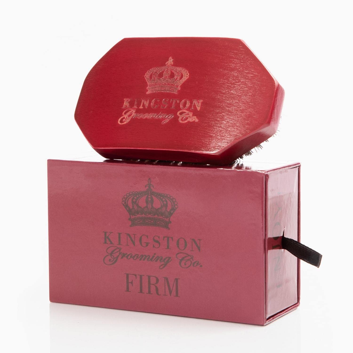 Wave Brush for Men- Boar Hair Brush for Men, Perfect Edge Brush and Hair Waver, 360 Waves Brush, Great with Durags - Firm Hard Feel- Travel Case Included.