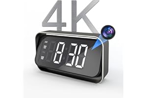 QAOLZCC Wireless-Security-Mini-Camera, 4K Real Full HD Nanny Cam with Two Sets of Alarm Clock Setting for Home Security, Night Vision & Motion Detection Alerts, Security Recording with Mobile Phone App