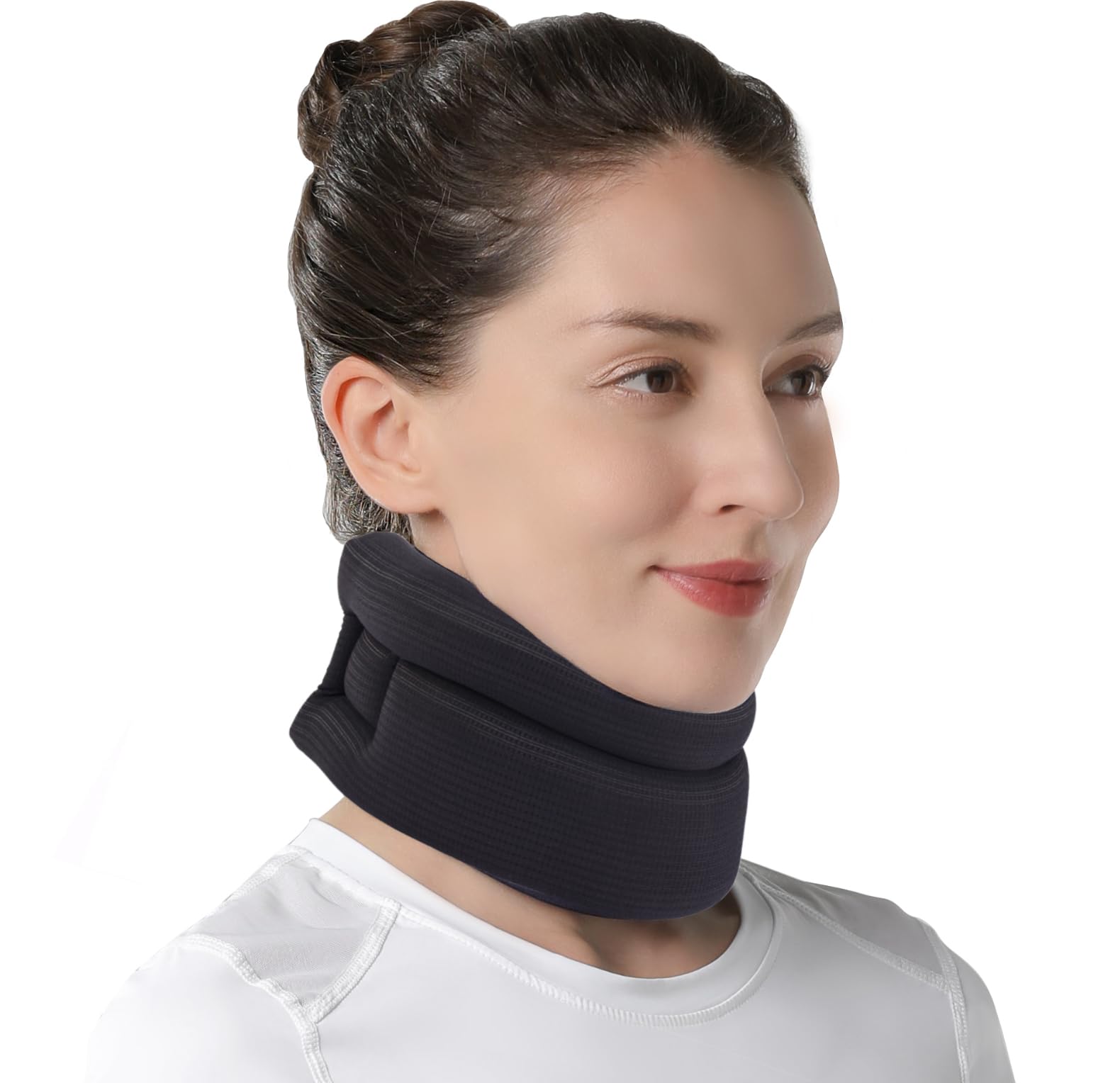 Willcom Neck Support Collar-Foam Cervical Collar, Soft Neck Brace for Pain, Torticollis, Cervicorrect and Posture Corrector- Can Be Used During Sleep, Travel and Rest (Black, Large, 14-16.5 Inch)