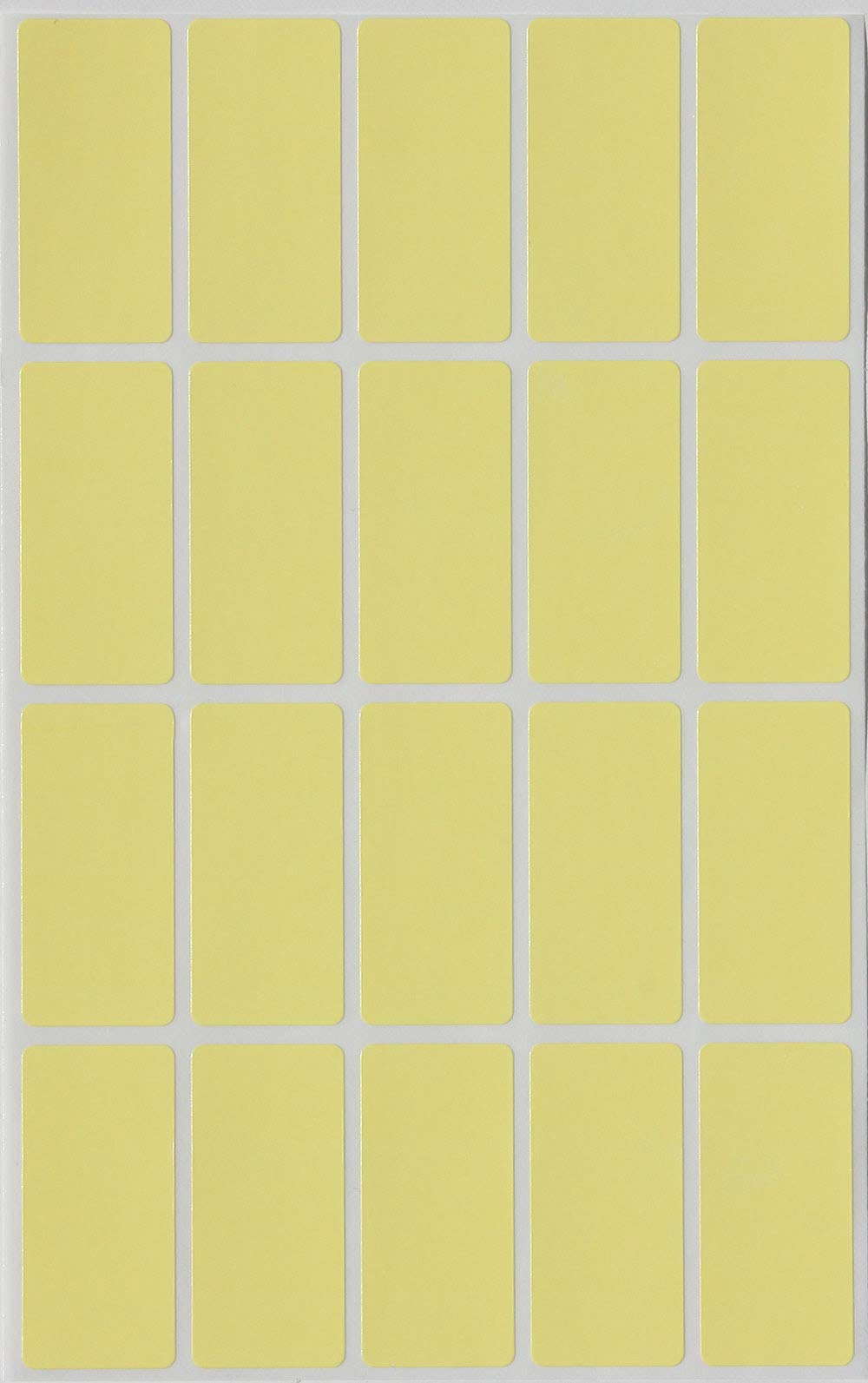 Royal Green Pastel Yellow Rectangular Colored Labels 4cm x 1.9cm - Rectangle Color Code Stickers (40mm x 19mm) - 300 Pack