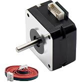 MAKERELE Nema 17 Stepper Motor Bipolar 1.3A, 23mm Body (1PC) | 15.5Ncm(21oz.in) Torque, 1.8&deg;Degree, 4-Lead with 1m Cable and Connector for DIY 3D Printing and CNC Applications
