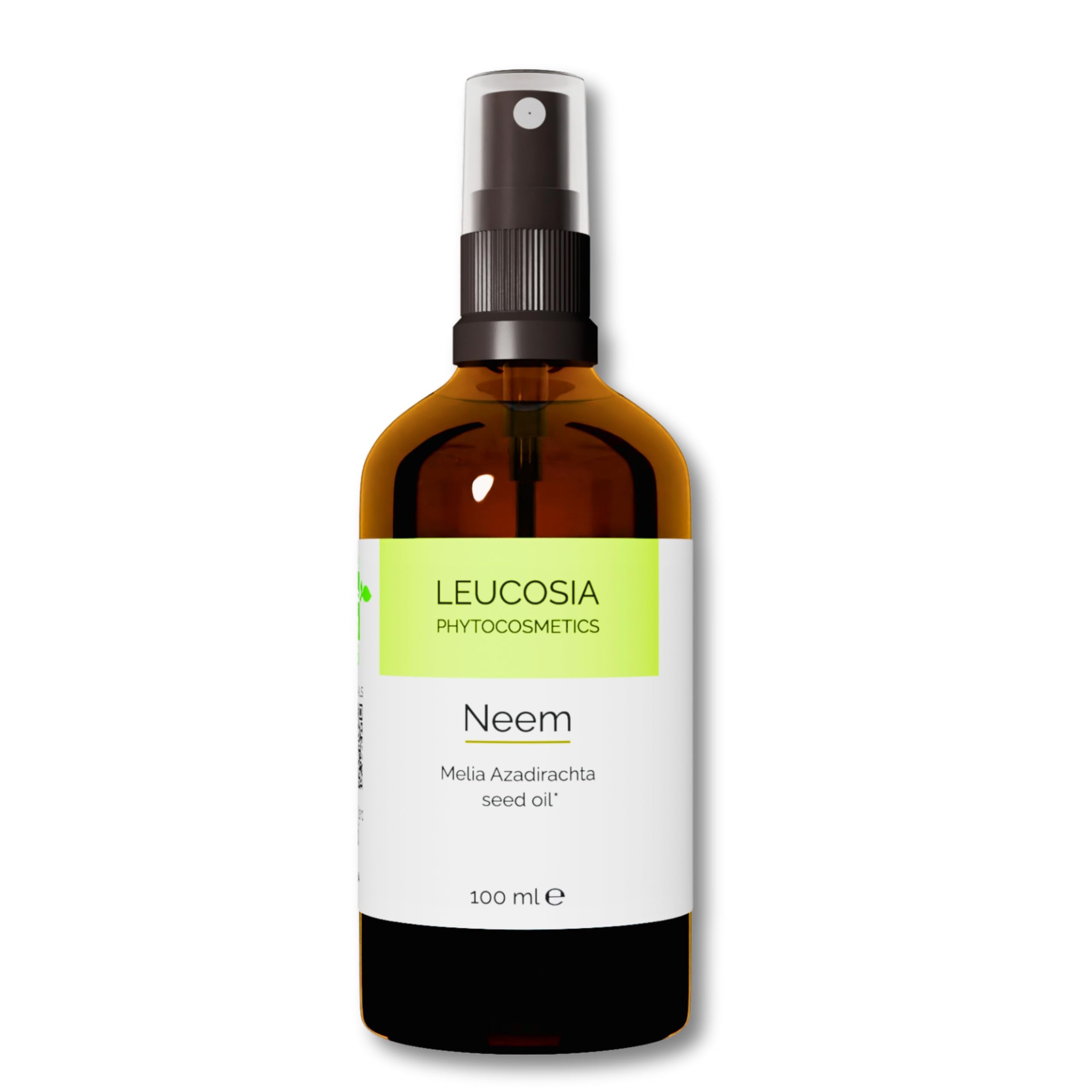 Neem Oil Leucosia - Moisturising Body and Hair Oil - 100% Pure and Organic Neem Oil 100 ml - Cold-pressed Virgin Neem Oil
