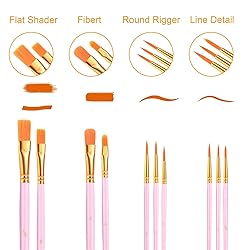 Acrylic Paint Brush Set, (20 Packs /200 pcs) Nylon