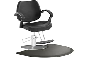 Barber Shop Chair Mat 3′x4′ Anti-Fatigue Floor Mat Salon Mat - Black Semi Circle Salon Mat - 1/2" Thick Office Comfort Floor 