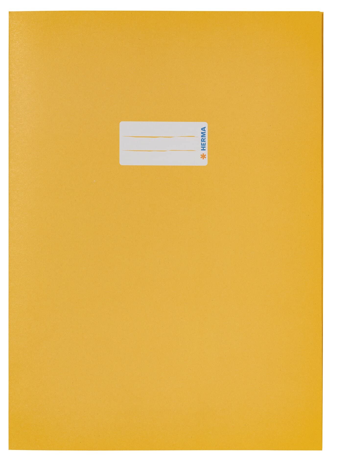 HERMA Paper Exercise Book Cover A4, with Inscription Field, Made of 100% Recycled Paper, Slip on Cover Jackets for School, Yellow