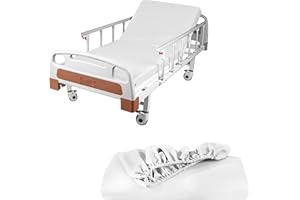 LINTEUM TEXTILE SUPPLY Linteum Textile 1 Pack White (42"x84"x14") Fitted Bariatric Hospital Bed Sheets - Cotton Blended Soft Jersey Knitted Sheets - Shrinkage & Fade Resistant for Home, Hotel, Motel & Rental Properties