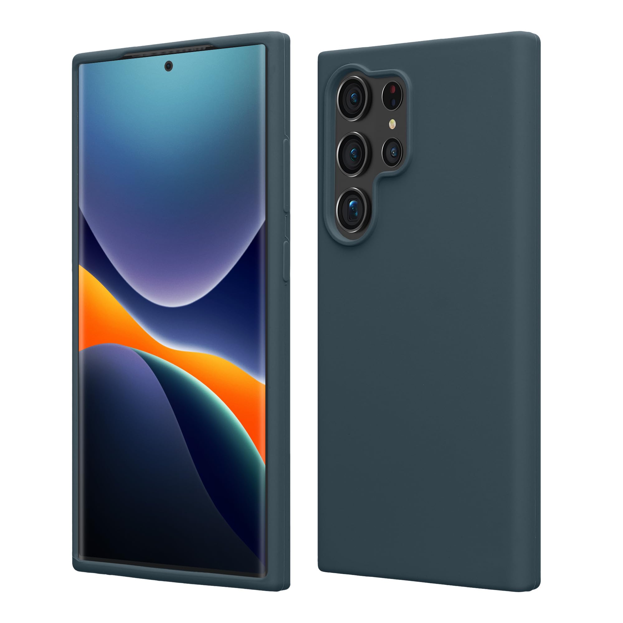 kwmobile Case Compatible with Galaxy S24 Ultra Case - TPU Silicone Cover - Works with Wireless Charging - Dark Slate — image 1