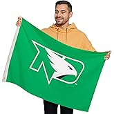 North Dakota Fighting Hawks College Sports Printed Flag - NCAA Licensed - Nylon - School Banner (Green, White, Black) (2' x 3')