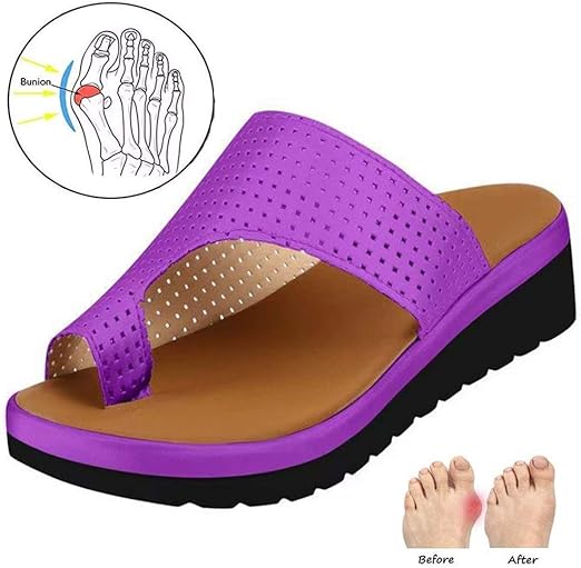 Bunion Corrector Shoes Womens Summer Slippers Wedges Beach Shoes Open