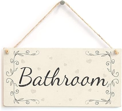 Amazon.de: Schild / Tafel mit Aufdruck „Bathroom“ im hausgemachten