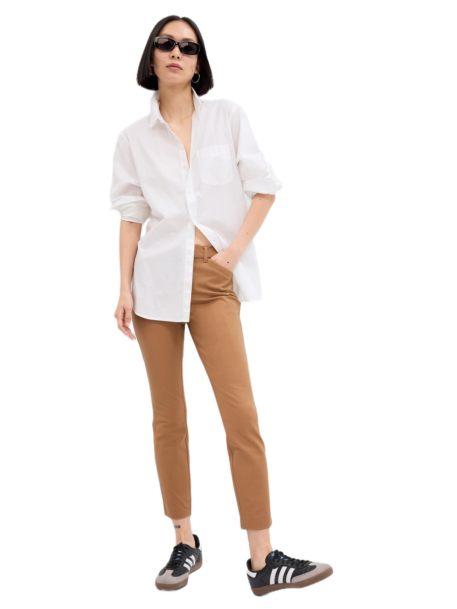 GAP Womens Skinny Ankle Pants in Bi-Stretch Camel Hair 4TALL