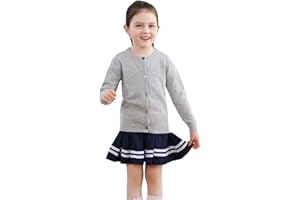 Madison Saturday Sparkle Cardigan for Girls,Long Sleeve Bolero Shrug W/ 2 Style Button, Open Front Cropped Knit Sweater 5-14Y