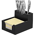 Kamehame Black Sticky Note Holder, Silicone Memo Holder with Pen or Card Slots, Sticky Note Dispenser, Fits 3x3 Inches Sticky