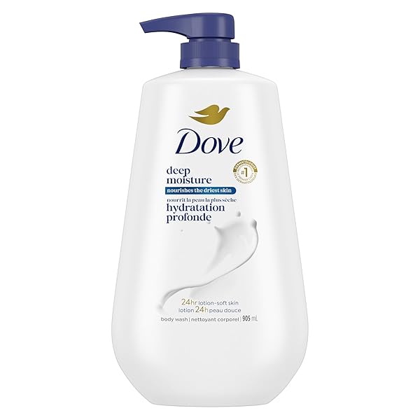 DOVE BODY WASH WITH PUMP WITH SKIN NATURAL NOURISHERS INSTANTLY SOFT SKIN AND LASTING NOURISHMENT DEEP MOISTURE CLEANSER EFFECTIVELY WASHES AWAY BACTERIA WHILE NOURISHING YOUR SKIN 34 OZ (PACK OF 3)