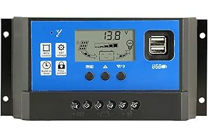 Y&H 60A 12V/24V Solar Panel Charge Controller Intelligent Regulator USB Port 5V Light Timer Control LCD Display