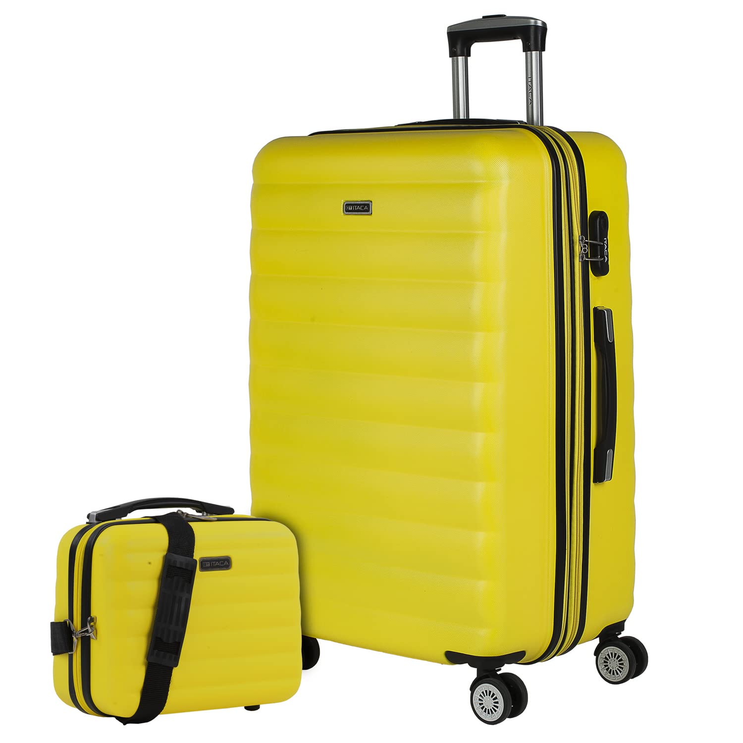 ITACA - Maletas Grandes de Viaje: Maleta Grande 23 Kilos, Maleta Viaje Grande, Maleta De Viaje para Todas Tus Aventuras. Material ABS Resistente y Ligera, Amarillo