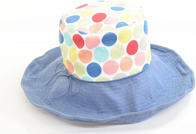 Amazon エンドレスチャーム Endless Charm ポップな柄と色使い つば広帽子 レディース 婦人 ハット 水玉 ファッション カジュアル オシャレ 可愛い デザイナー 一点物 プレゼント 折りたたみ 紫外線対策 Uvケア ネット通販 春夏 紺 ハット 通販