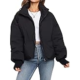 Yimoon Women's Cropped Puffer Jackets Winter Coats for Women Short Warm Quilted Jacket Outerwear